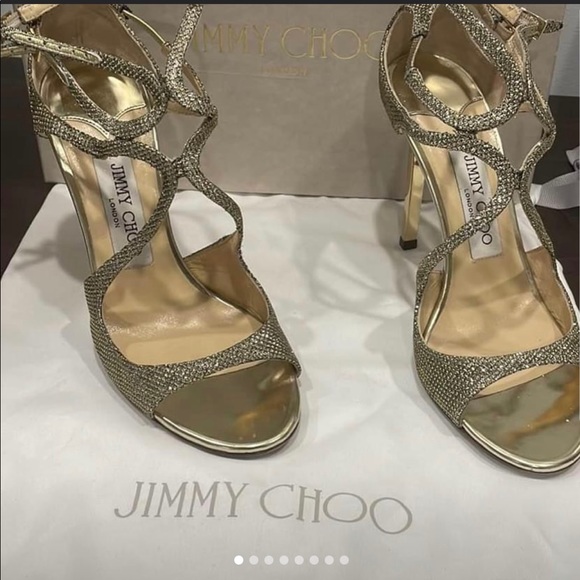Jimmy Choo Glitter Light Bronze Pump-7.5 - Picture 1 of 7